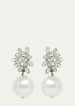 Ben-AmunCrystal Pearly Drop Earrings