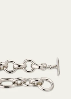 Ben-AmunDonia Silver Round and Oval Link Chain Necklace