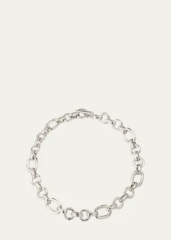 Ben-AmunDonia Silver Round and Oval Link Chain Necklace
