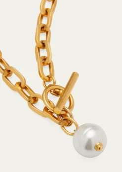 Ben-AmunGold Chain Toggle Necklace with Pearly Drop