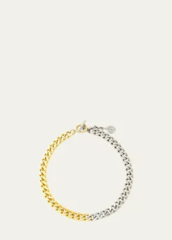 Ben-Amun24k Gold Electroplate and Silver Link Necklace