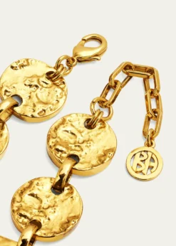 Ben-Amun24k Gold Electroplated Textured Statement Round And Rectangular Necklace