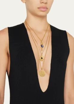 Ben-Amun24k Gold Electroplate Triple Charms Necklace