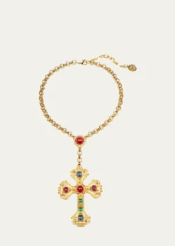 Ben-AmunLong Cross Pendant Necklace