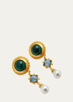 Ben-AmunMulti Stone Clip-On Earrings