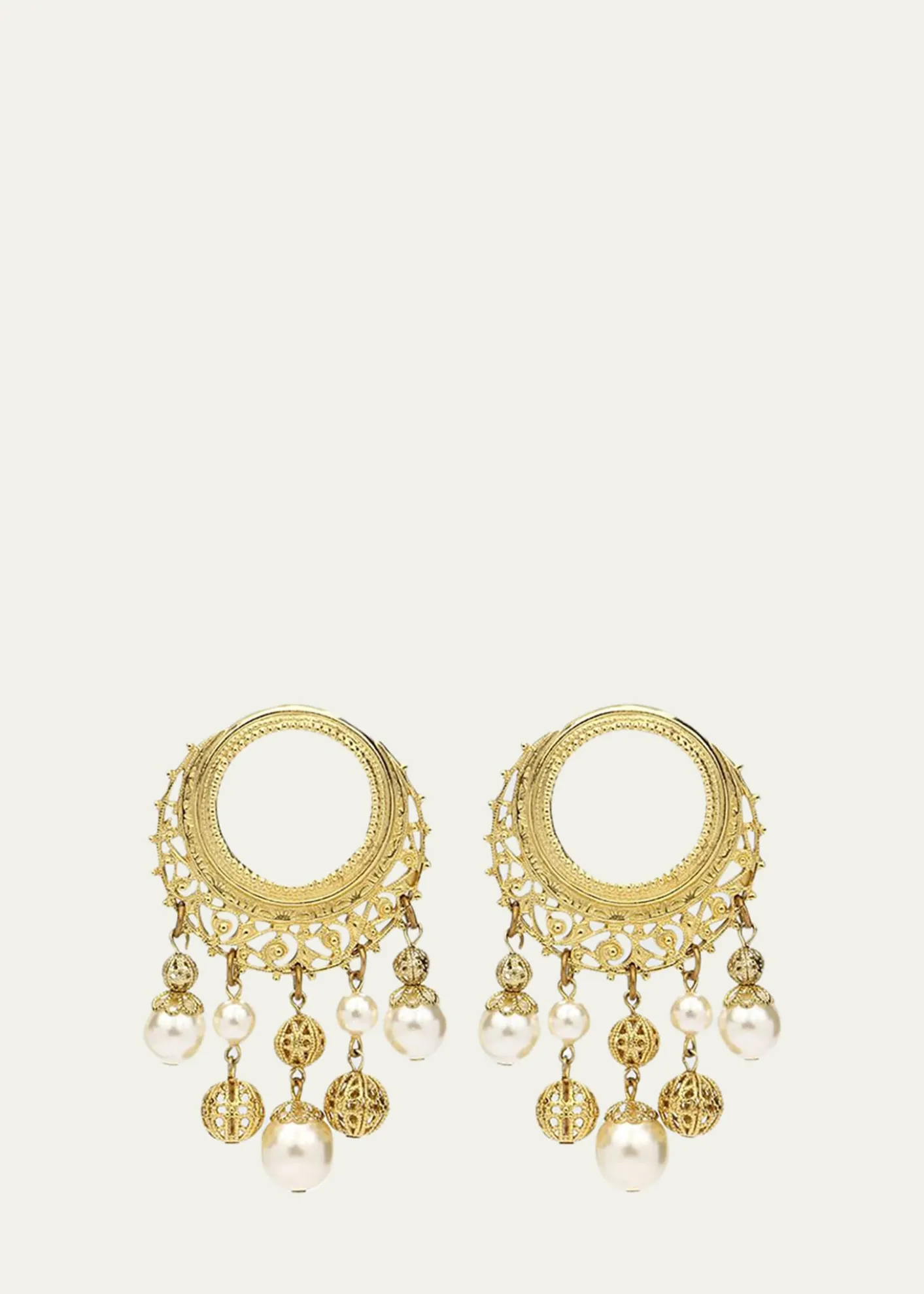 Ben-AmunRound Pearly Drop Earrings