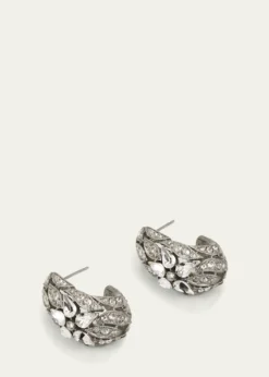 Ben-AmunSilver Crystal Hoop Earrings