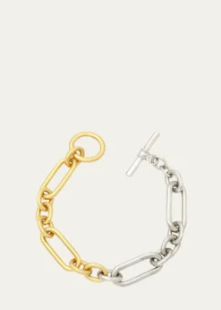 Ben-AmunTwo-Tone Link Bracelet, 7"L