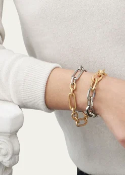 Ben-AmunTwo-Tone Link Bracelet, 0.5"W