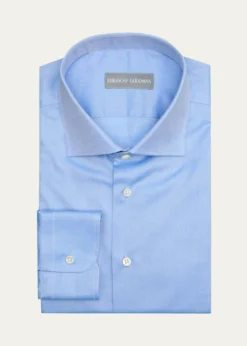 Bergdorf GoodmanMen's Cotton Twill Spread-Collar Dress Shirt