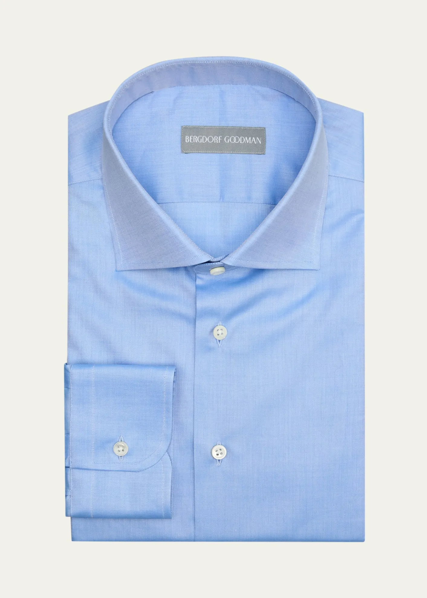 Bergdorf GoodmanMen's Cotton Twill Spread-Collar Dress Shirt