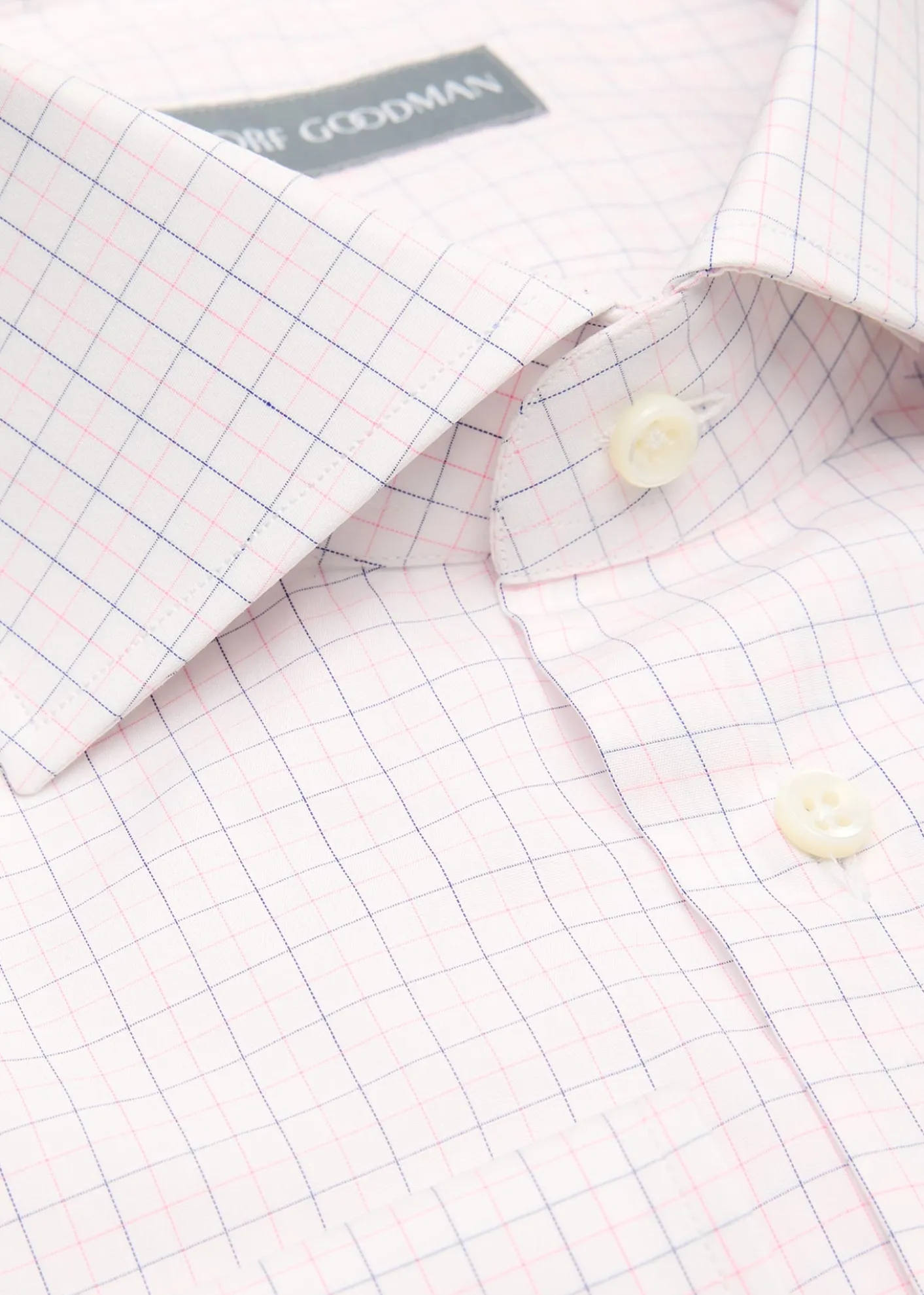 Bergdorf GoodmanMen's Cotton Grid Check Spread Collar Dress Shirt