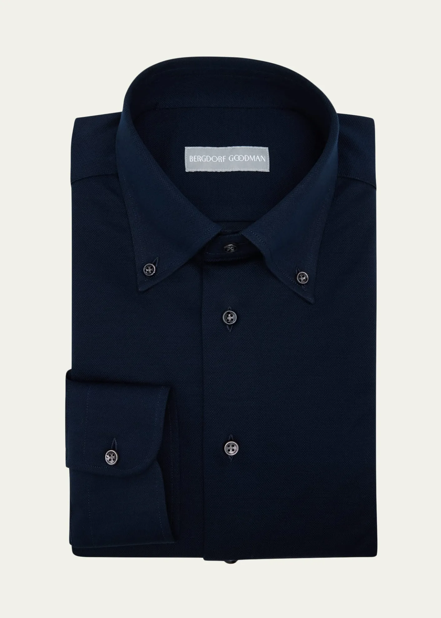 Bergdorf GoodmanMen's Cotton Pique Button-Collar Sport Shirt