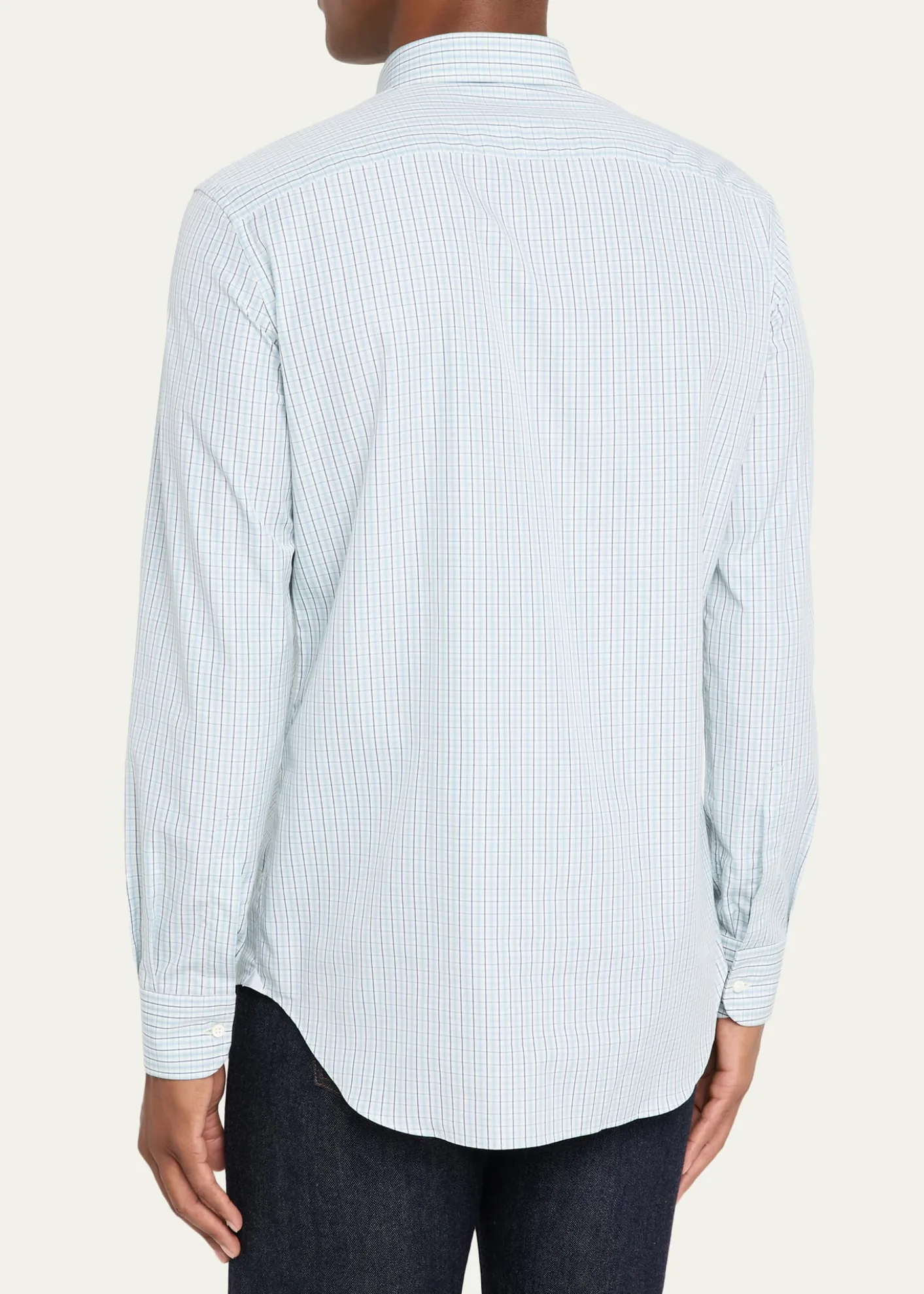 Bergdorf GoodmanMen's Cotton Tattersall Check Button-Collar Sport Shirt