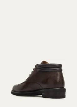 Bergdorf GoodmanMen's Grained Leather Napa-Collar Ankle Boots