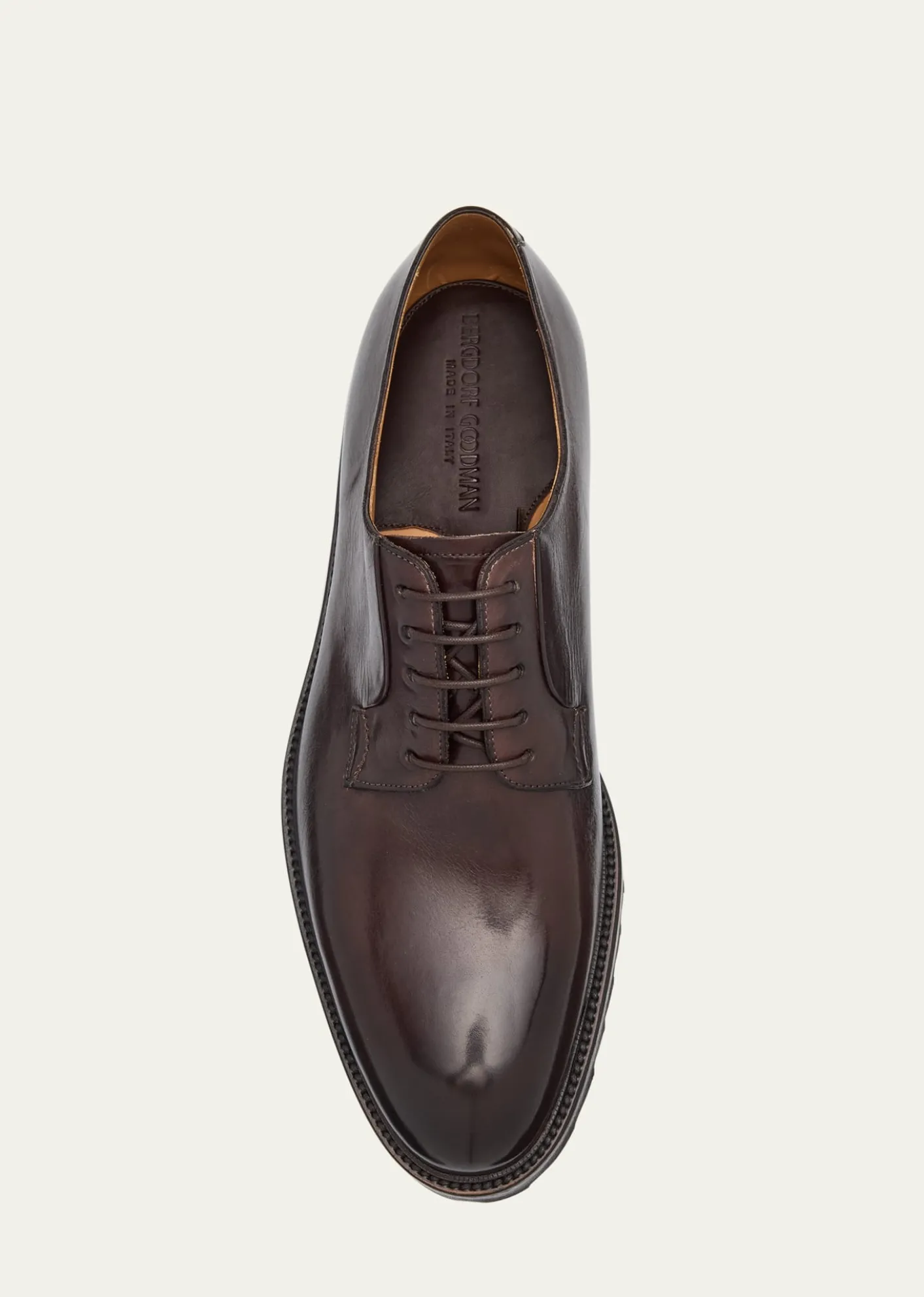 Bergdorf GoodmanMen's Lug-Sole Calfskin Derby Shoes
