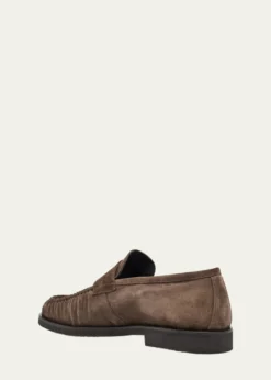 Bergdorf GoodmanMen's Suede Moc-Toe Penny Loafers
