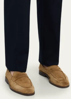 Bergdorf GoodmanMen's Suede Flex-Sole Penny Loafers