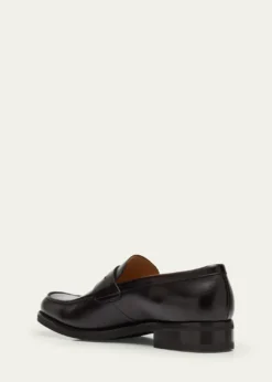 Bergdorf GoodmanMen's Brushed Leather Rubber-Sole Penny Loafers