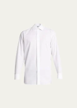 Bergdorf GoodmanMen's Formal Twill Fly-Front Dress Shirt