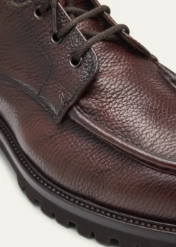 Bergdorf GoodmanMen's Moc-Toe Grained Leather Lace-Up Boots