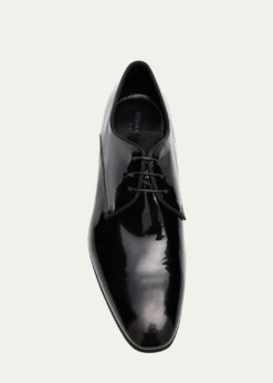 Bergdorf GoodmanMen's Patent Leather Rubber-Sole Derby Shoes