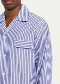 Bergdorf GoodmanMen's Striped Cotton Pajama Shirt