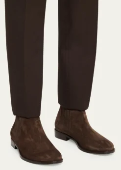 Bergdorf GoodmanMen's Suede Paneled-Gore Chelsea Boots