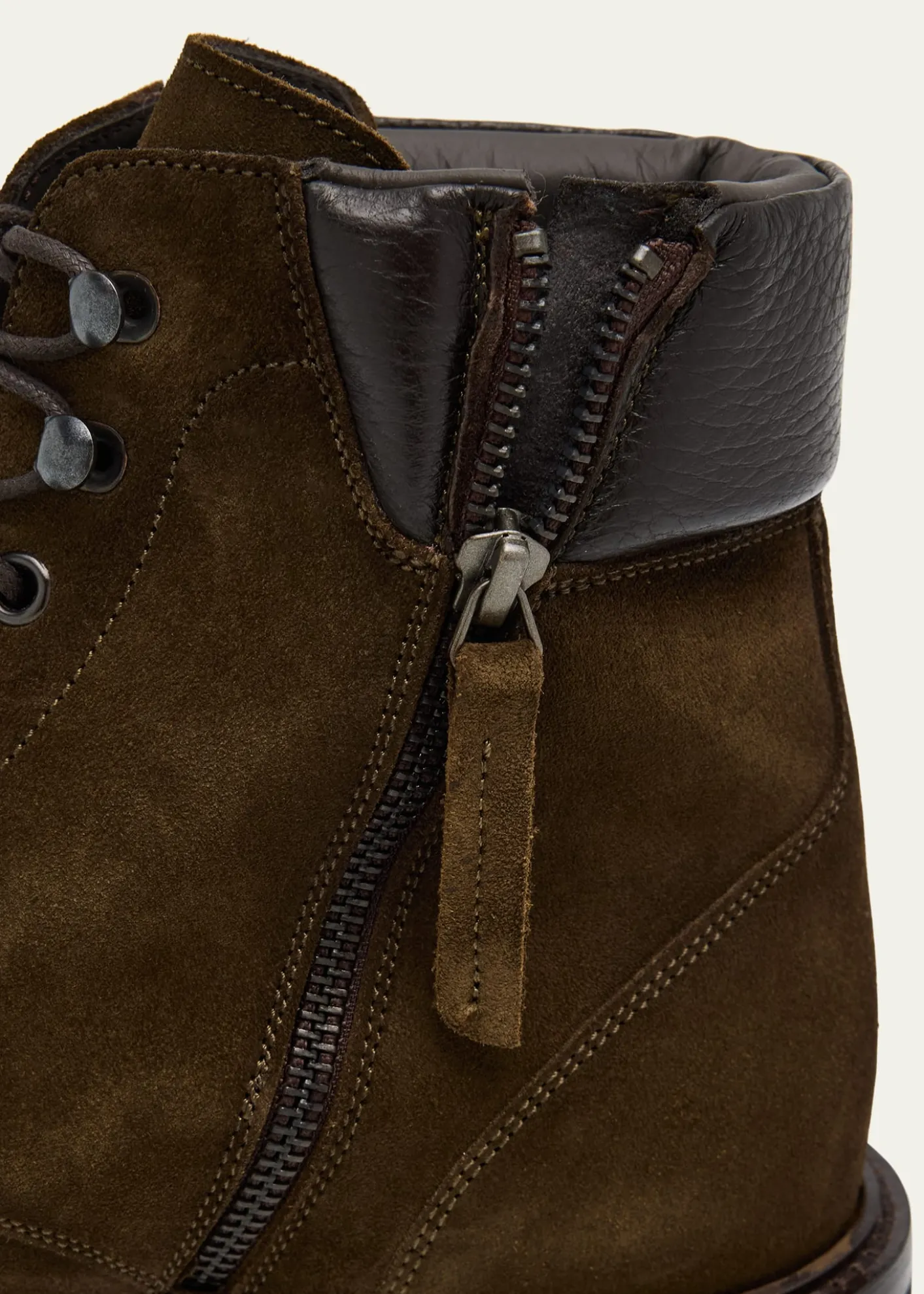 Bergdorf GoodmanMen's Waterproof Suede Side Zip Lace-Up Boots