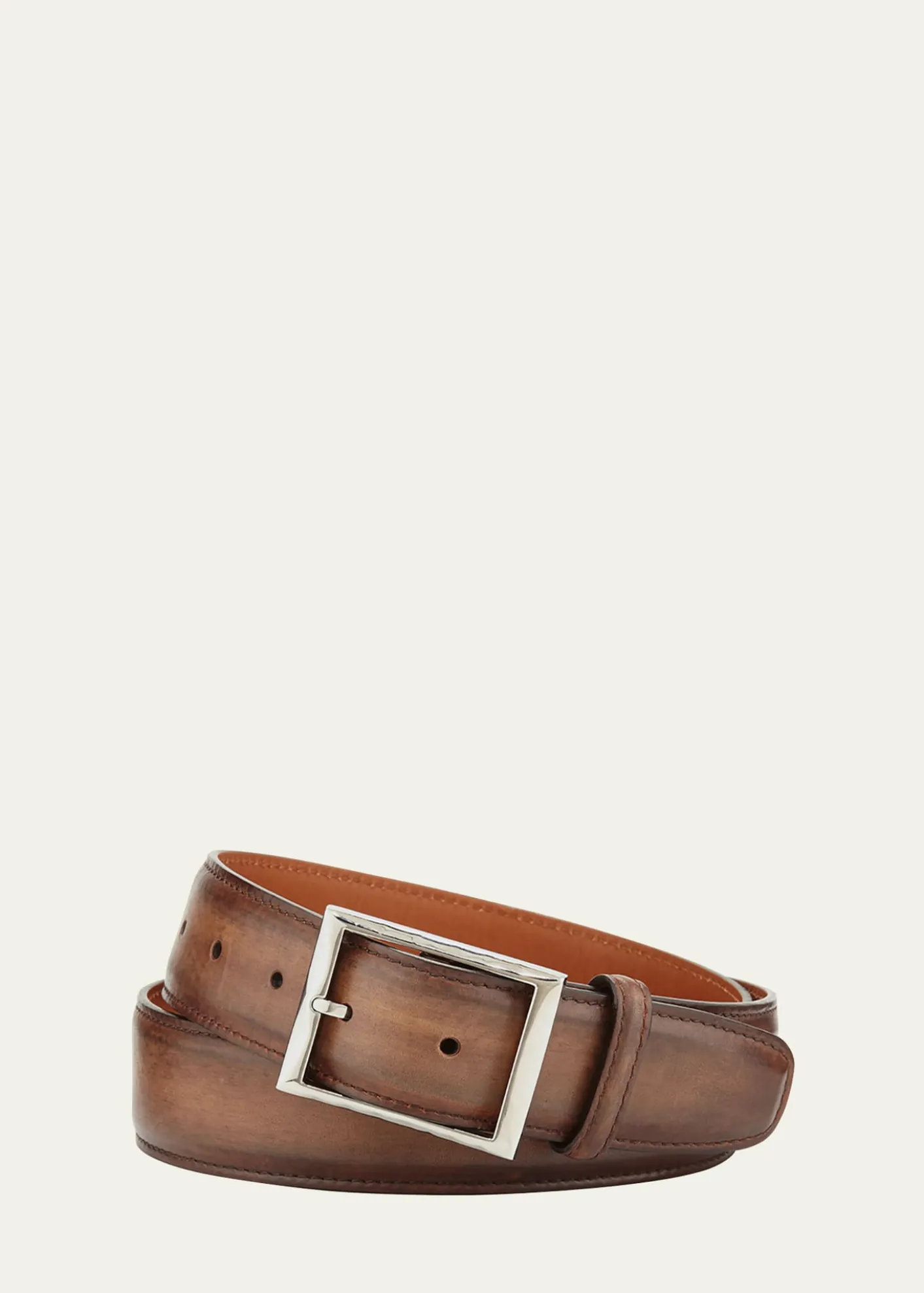 BerlutiMen's Classic Burnished Leather Belt