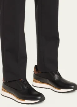 BerlutiMen's Fast Track Leather Low-Top Sneakers
