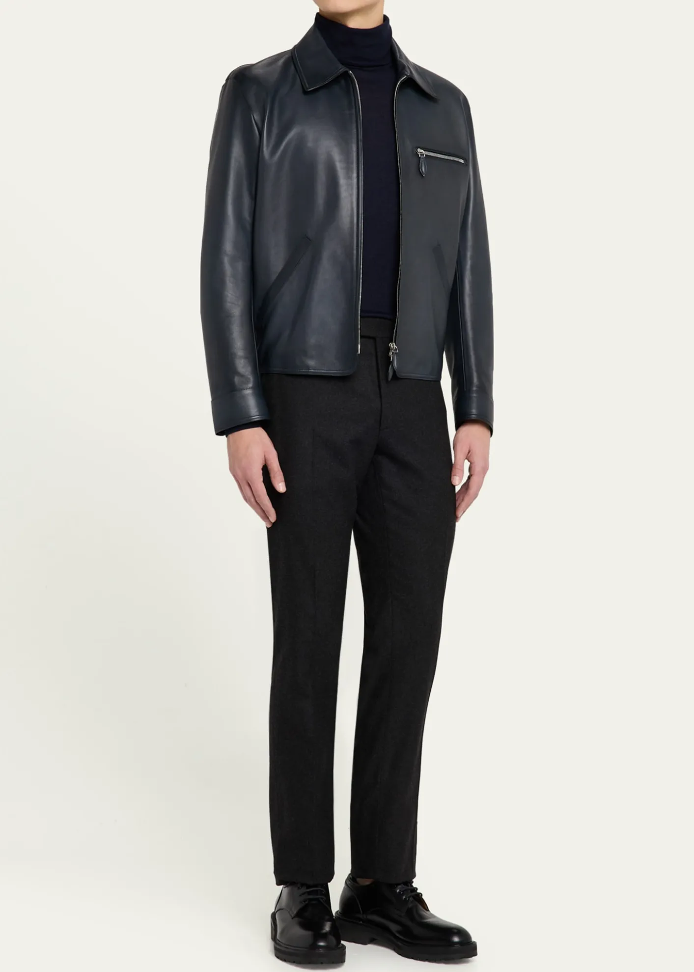 BerlutiMen's Full-Zip Leather Jacket