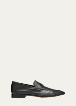 BerlutiMen's Lorenzo Kangaroo Leather Loafers