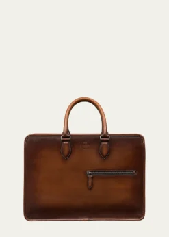 BerlutiMen's Un Jour Scritto Leather Briefcase