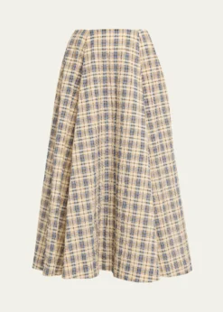 BERNADETTEKennedy Check Seersucker Midi Skirt