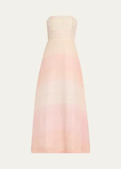 BERNADETTEOdette Strapless Threaded Silk Midi Dress
