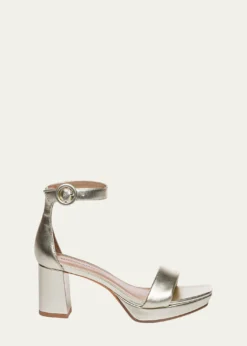 BernardoCarla Metallic Ankle-Strap Sandals