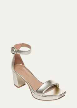 BernardoCarla Metallic Ankle-Strap Sandals