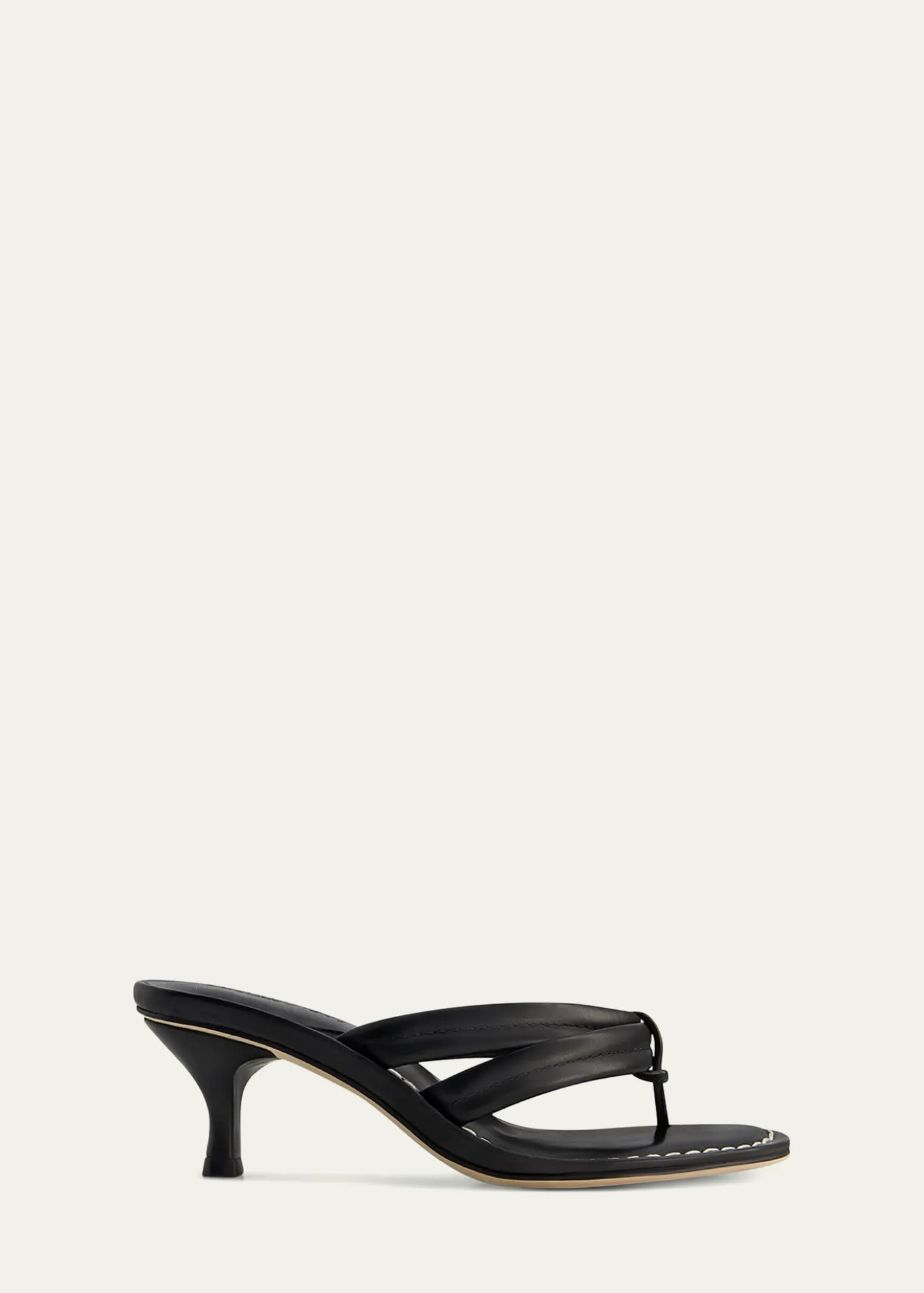 Bernardo 1946Miami Kitten-Heel Leather Mule Sandals