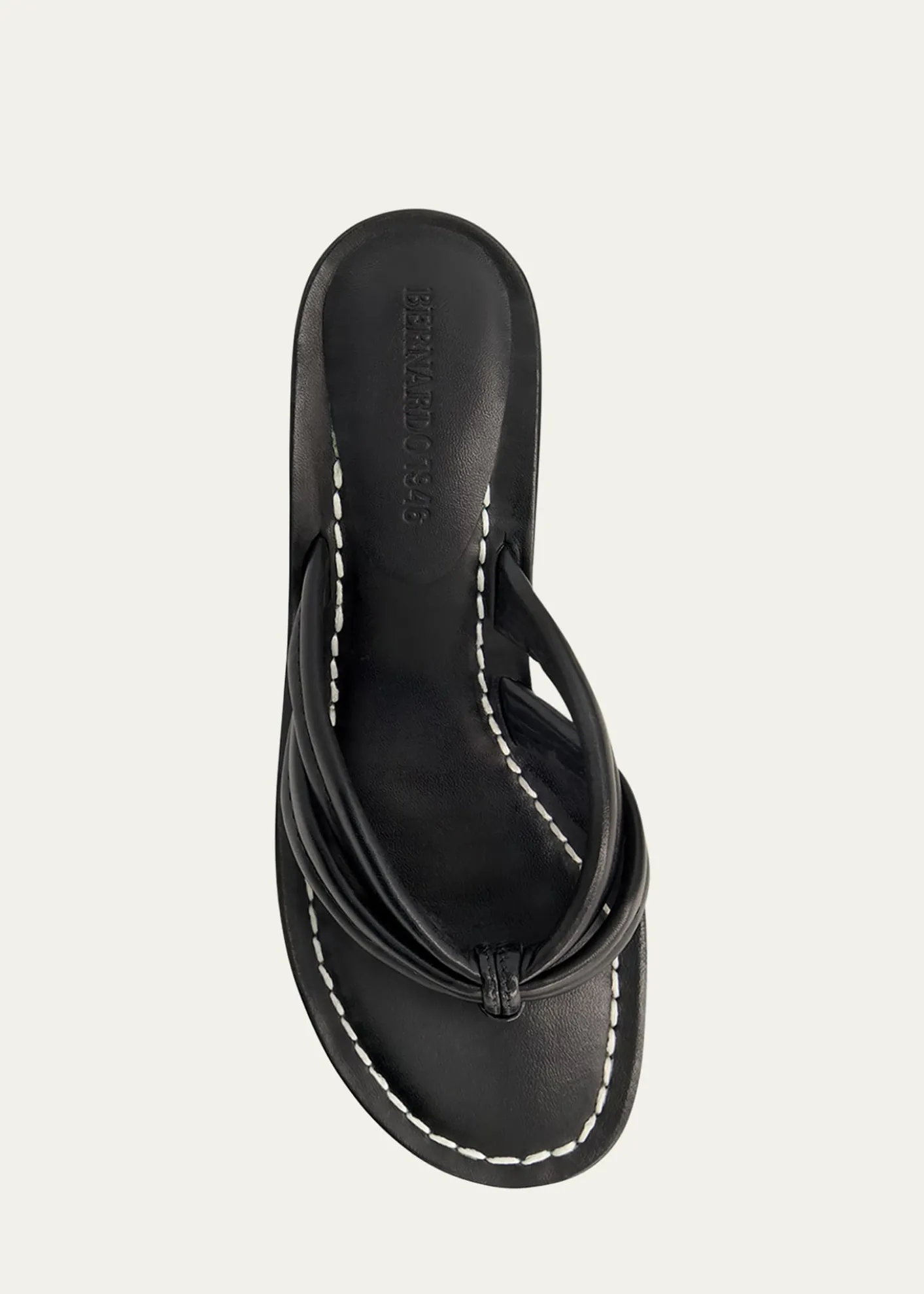 Bernardo 1946Miami Kitten-Heel Leather Mule Sandals
