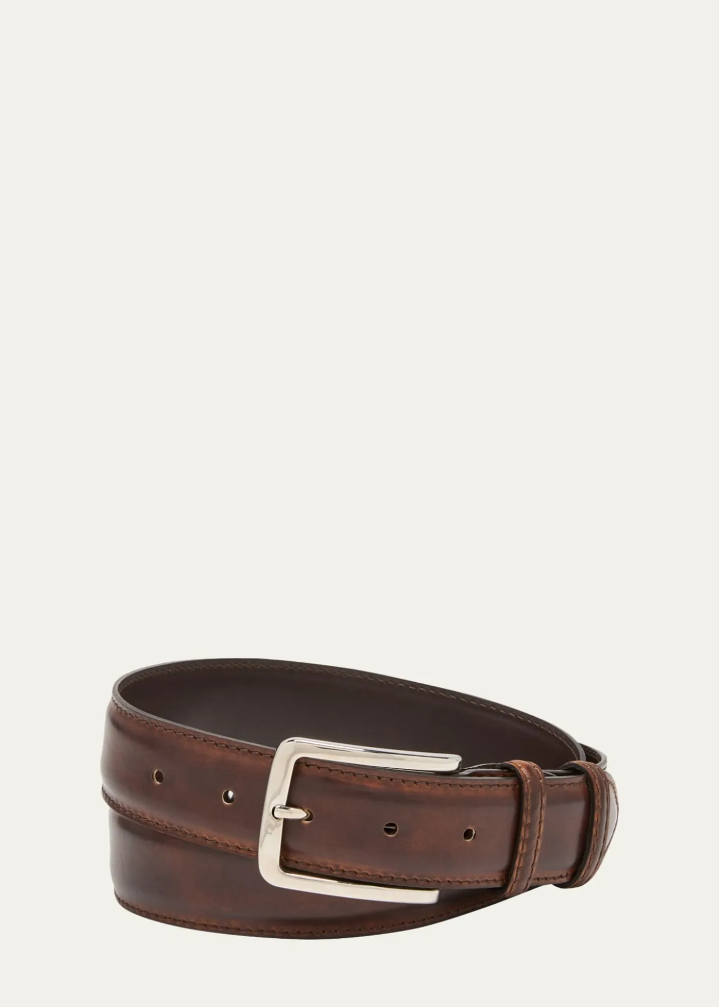 BontoniMen's 35mm Burnished Leather Belt