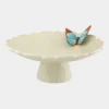 Bordallo Pinheiro"Cloudy Butterflies" Cake Plate by Claudia Schiffer, 15"