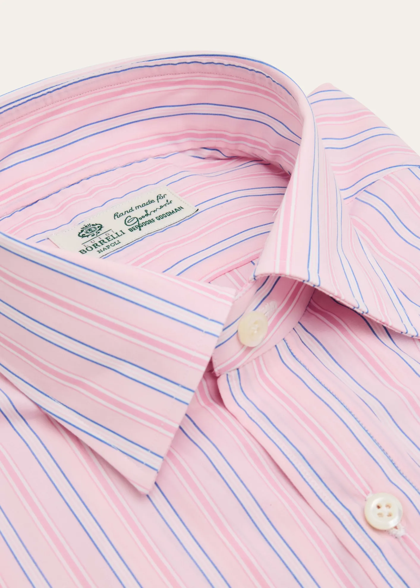 BorrelliMen's Cotton Fine-Stripe Point Collar Dress Shirt