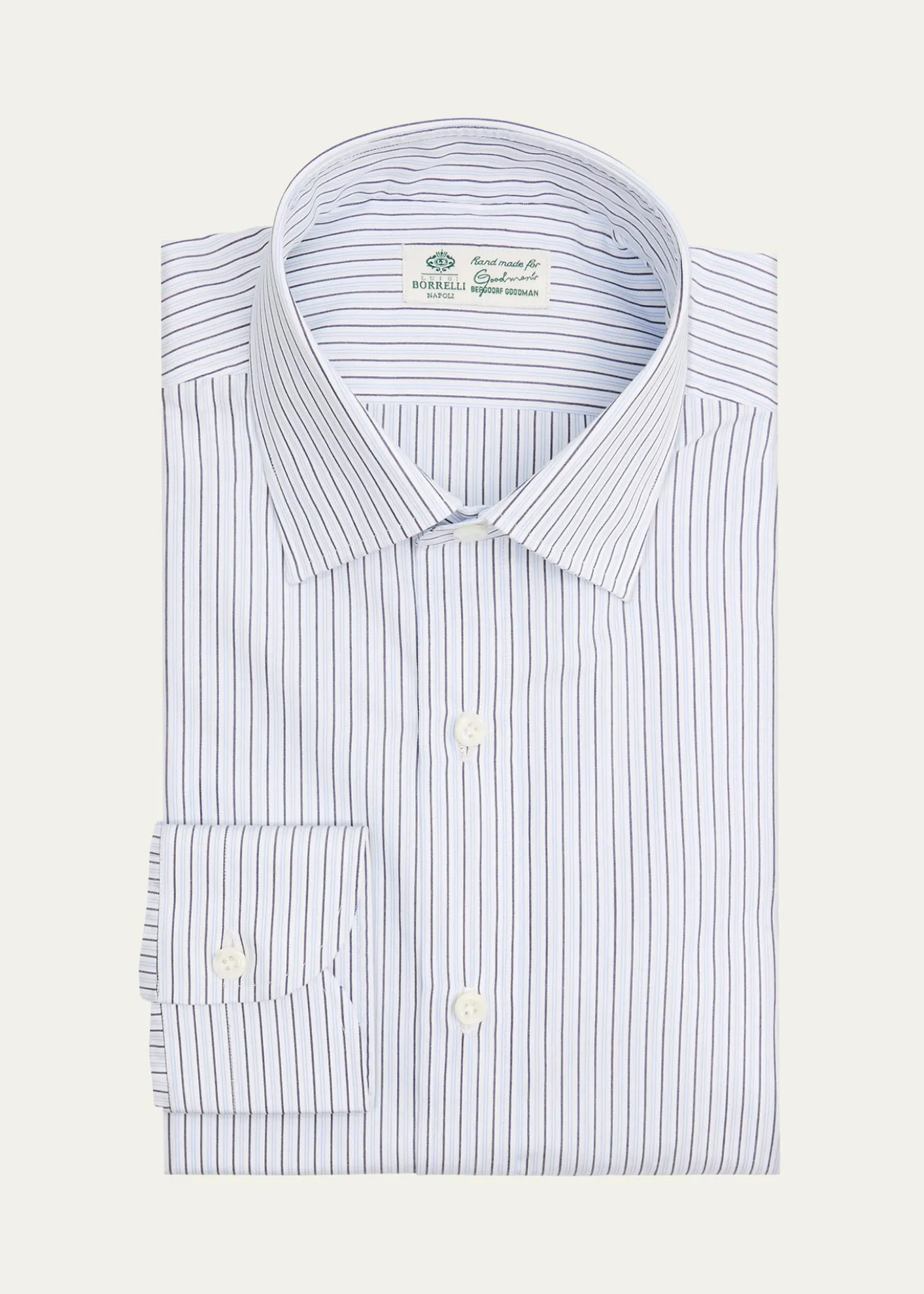 BorrelliMen's Cotton Multi-Stripe Point Collar Dress Shirt