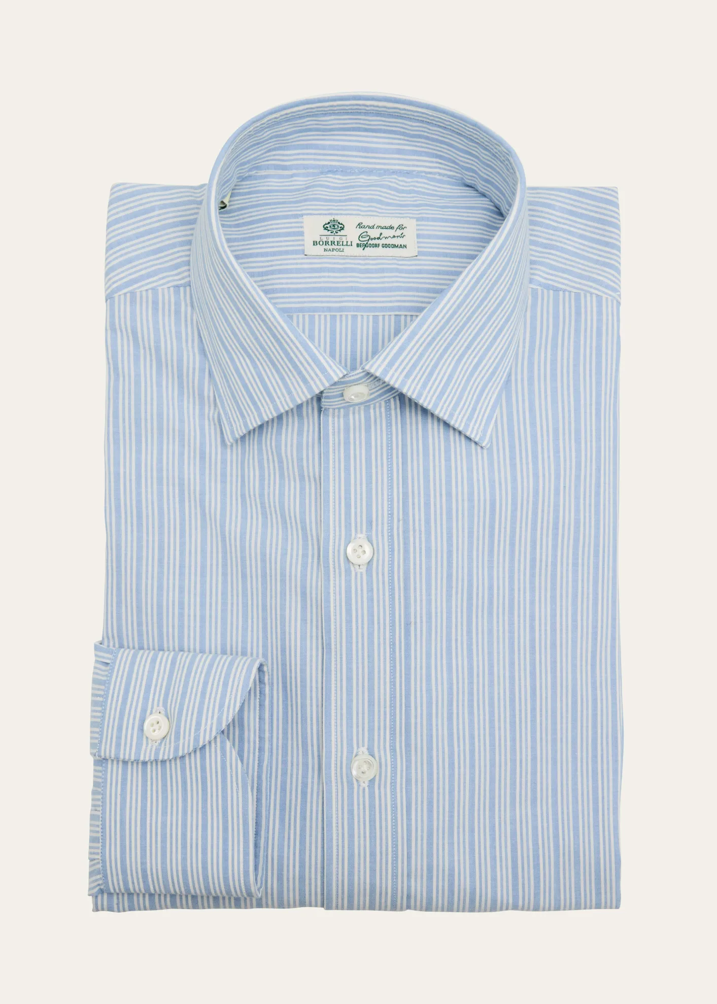 BorrelliMen's Cotton Multi-Stripe Point Collar Dress Shirt