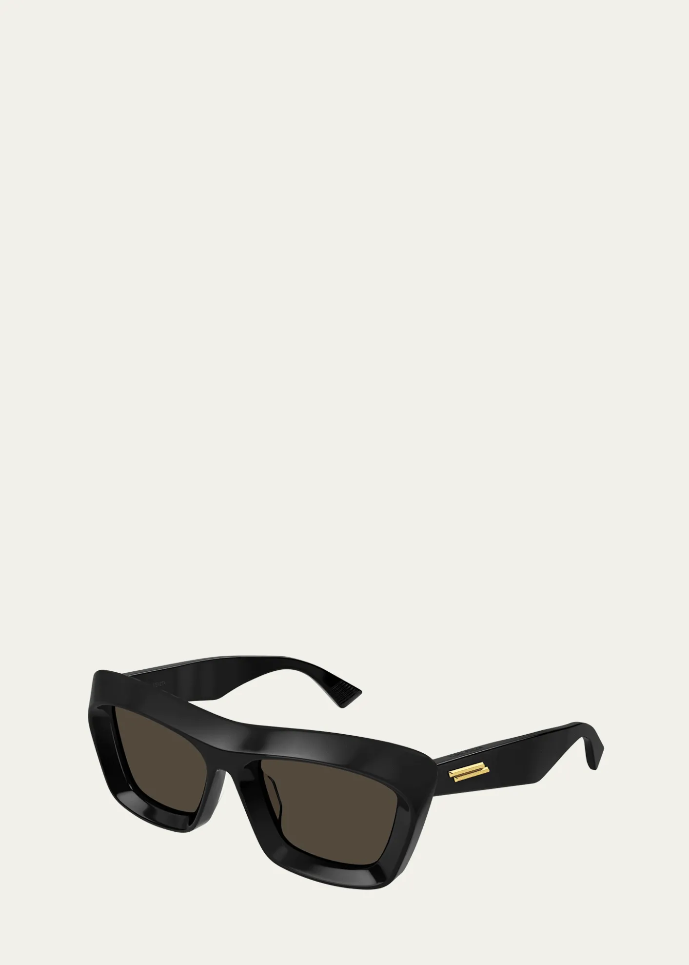 Bottega VenetaBeveled Acetate Rectangle Sunglasses