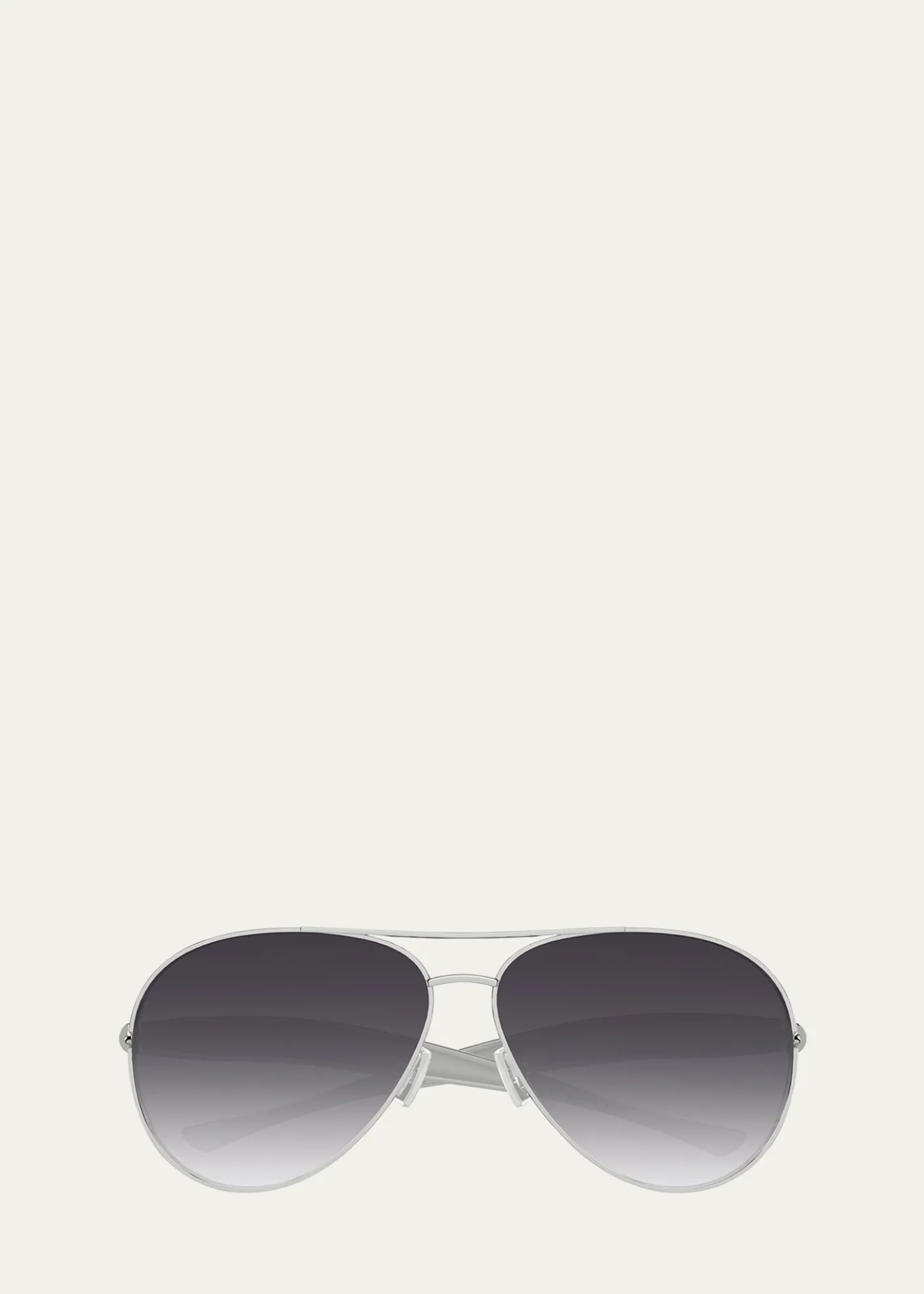 Bottega VenetaCurved Metal Aviator Sunglasses