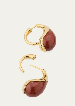Bottega VenetaDrop Marble Earrings, Red
