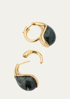 Bottega VenetaDrop Marble Earrings, Green