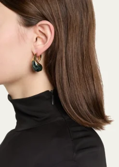 Bottega VenetaDrop Marble Earrings, Green